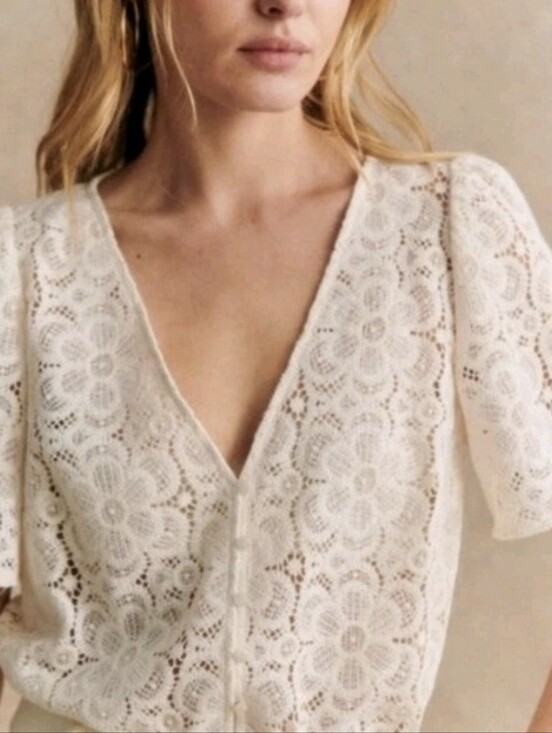 Sezane Tops - *NWT* [Sezane] Emma Blouse In Ecru, Size 38/6